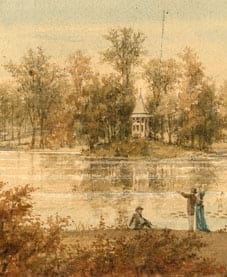 Watercolor done by Frederick Law Olmsted.