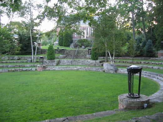 Steele’s Amphitheater adjoins the Camden (Maine) Public Library