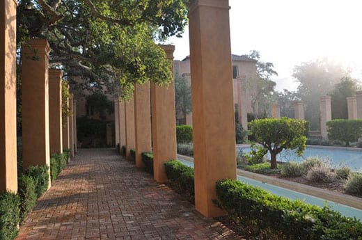 View to house and south pool today. Photograph by Derrik Eichelberger.
