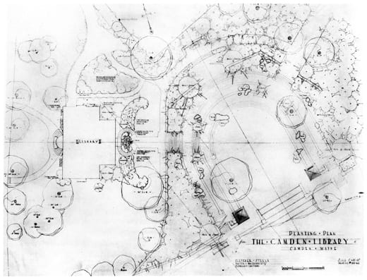 Plan for Camden, Maine Public Library Amphitheater, 1930. 