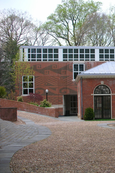 The reading room and east facade of the new library at Dumbarton Oaks
