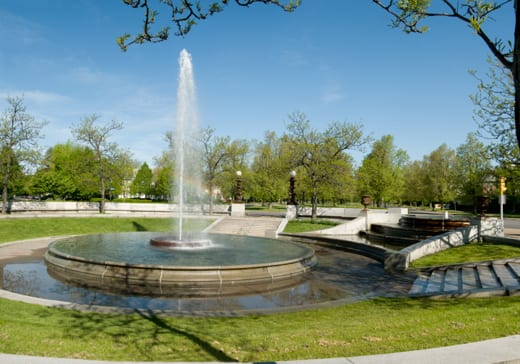 Pardee Fountain in Gates Circle (formerly Chapin Place)