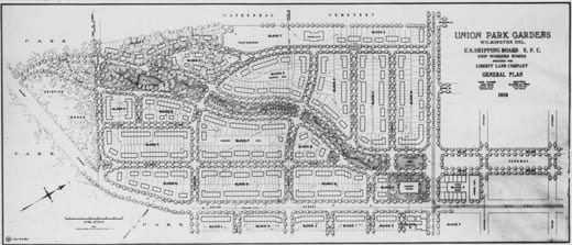 Union Park Gardens plan, 1918